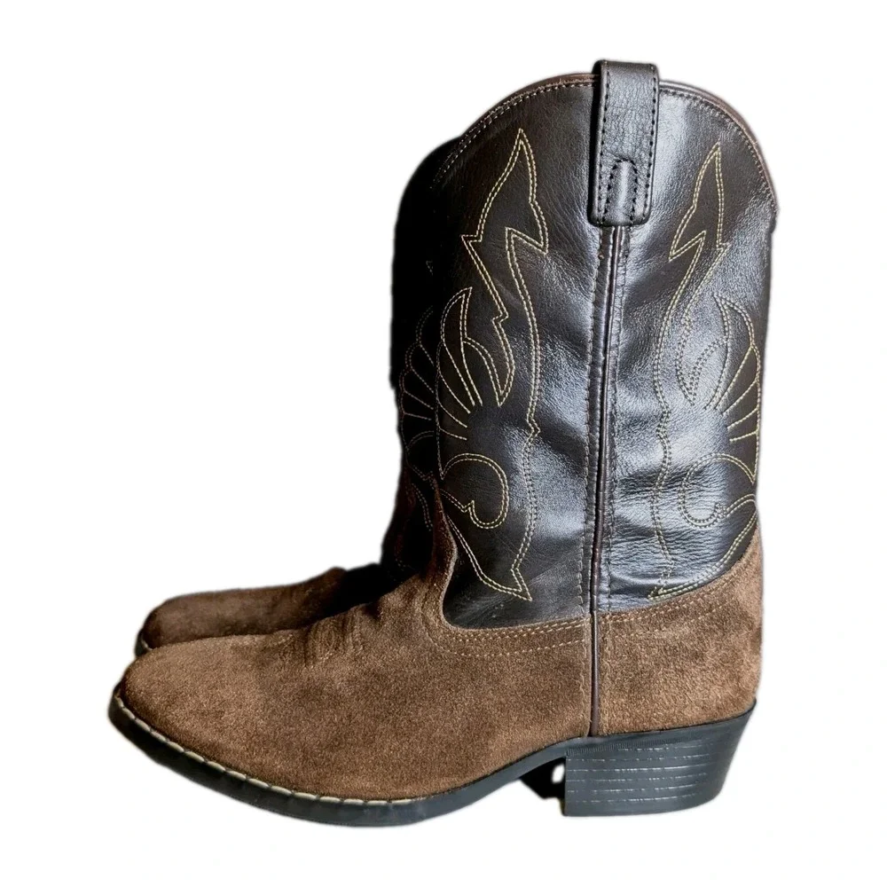 Masterson Boot Company Suede Leather Western Cowboy Boots Youth SZ 6 Women SZ 7